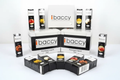 Ibaccy Refill Liquid 10ml 0.0% e-liquid; assorted fruit-flavor boxes on display