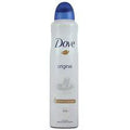 Dove antiperspirant deodorant spray, white bottle with blue cap, 200ml, original scent