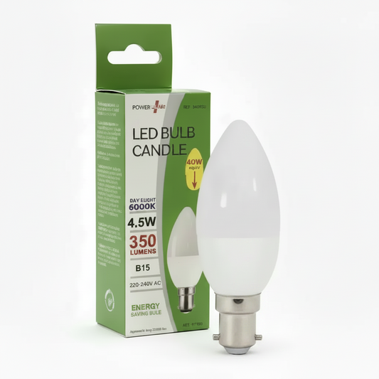 PowerPlus LED Candle Bulb B15 BC, 4.5W, cool white 6000K, 350 lm