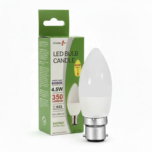 LED Candle Bulb B22 Hero Shot PowerPlus 4.5W 350 Lumens