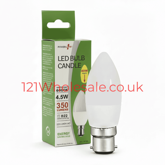 LED Candle Bulb B22 Hero Shot PowerPlus 4.5W 350 Lumens