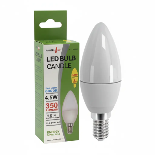 PowerPlus LED Candle Bulb E14 4.5W, cool white 6000K, 350lm with box