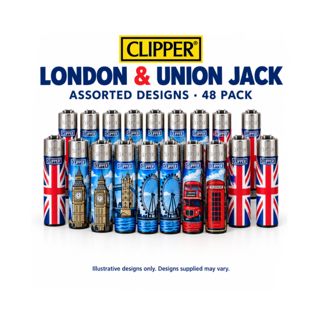 London and Union Jack Clipper lighter assortment