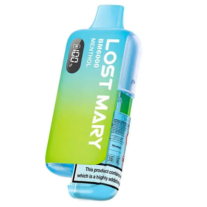 Vape pod kit Lost Mary BM6000 Menthol prefilled blue-green gradient