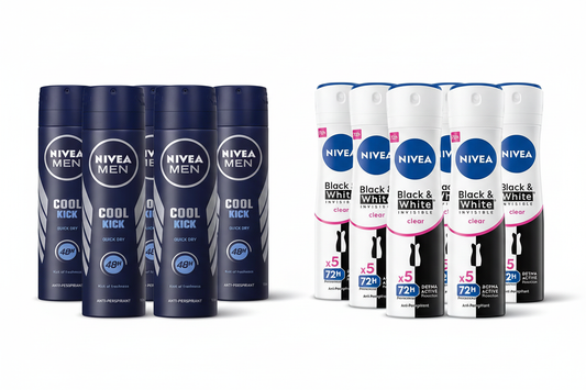 Nivea 6 Pack Cool Kick & Black White