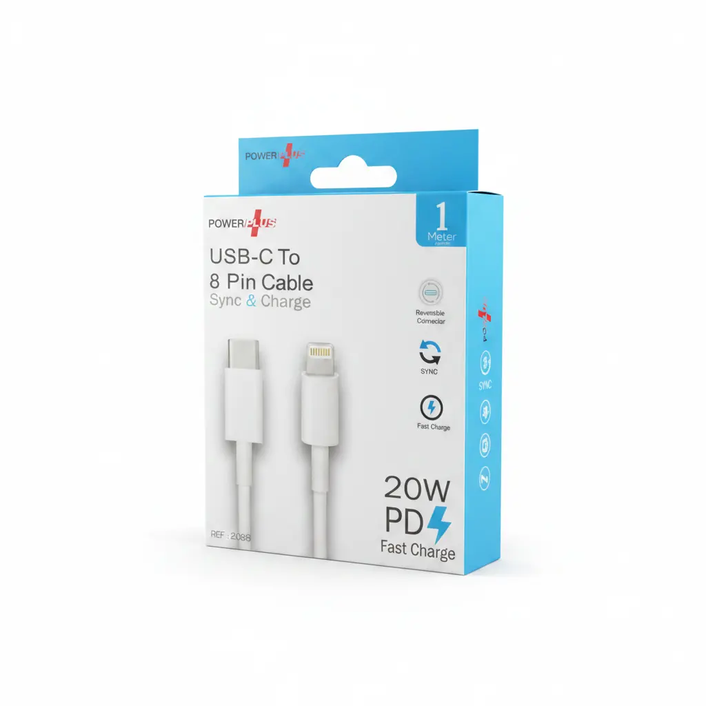 PowerPlus iPhone Lightning to USB cable, 1 m, white, 20W PD fast charge