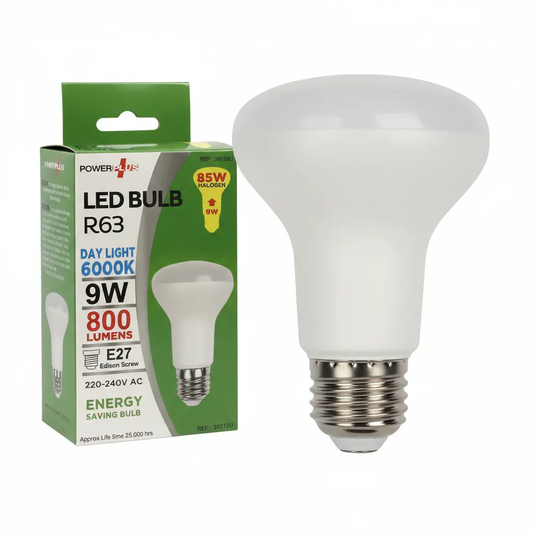 R63 Spot ES E27 LED Bulb 9W by Power Plus, 12-pack box, daylight 6000K