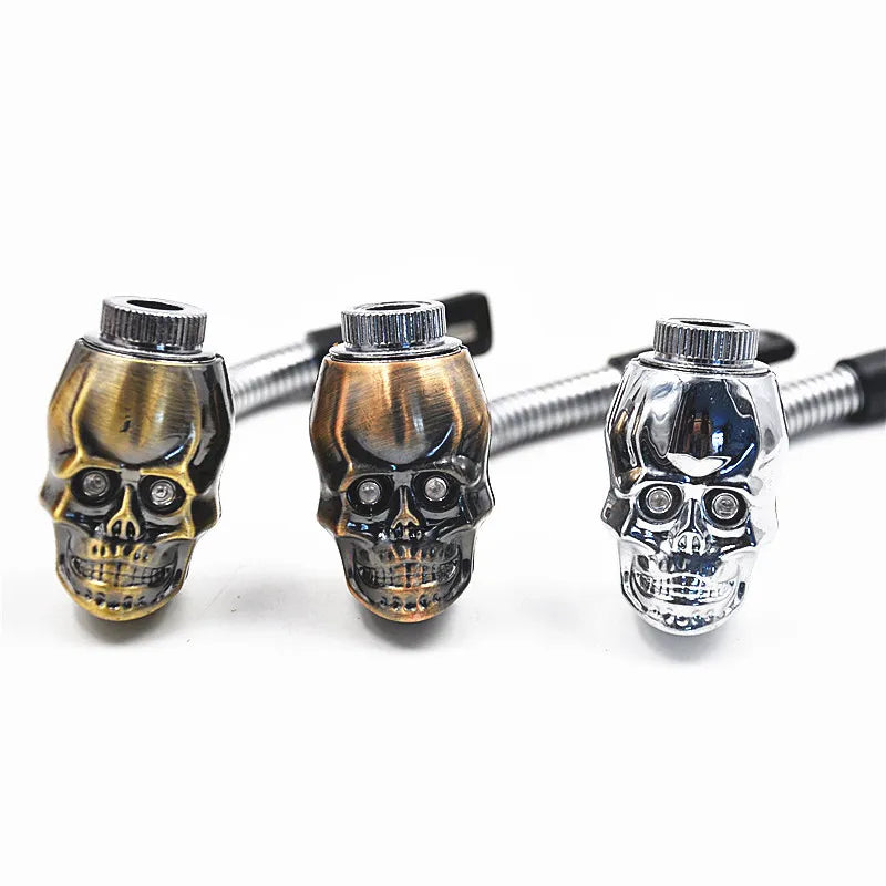 Pipes - Metal - Skull shape metal smoking pipes Unbranded