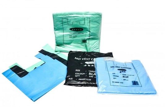 Carrier Bags 21" Large - 24" Jumbo Recycled Vest 10x100 aprox by Carrier Bags