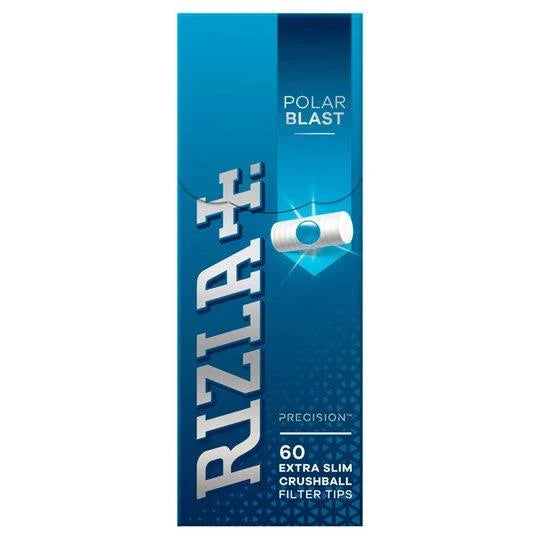 Rizla Polar Blast Extra Slim Tips Box – 24 Pks X 60 Filter Tips by Rizla