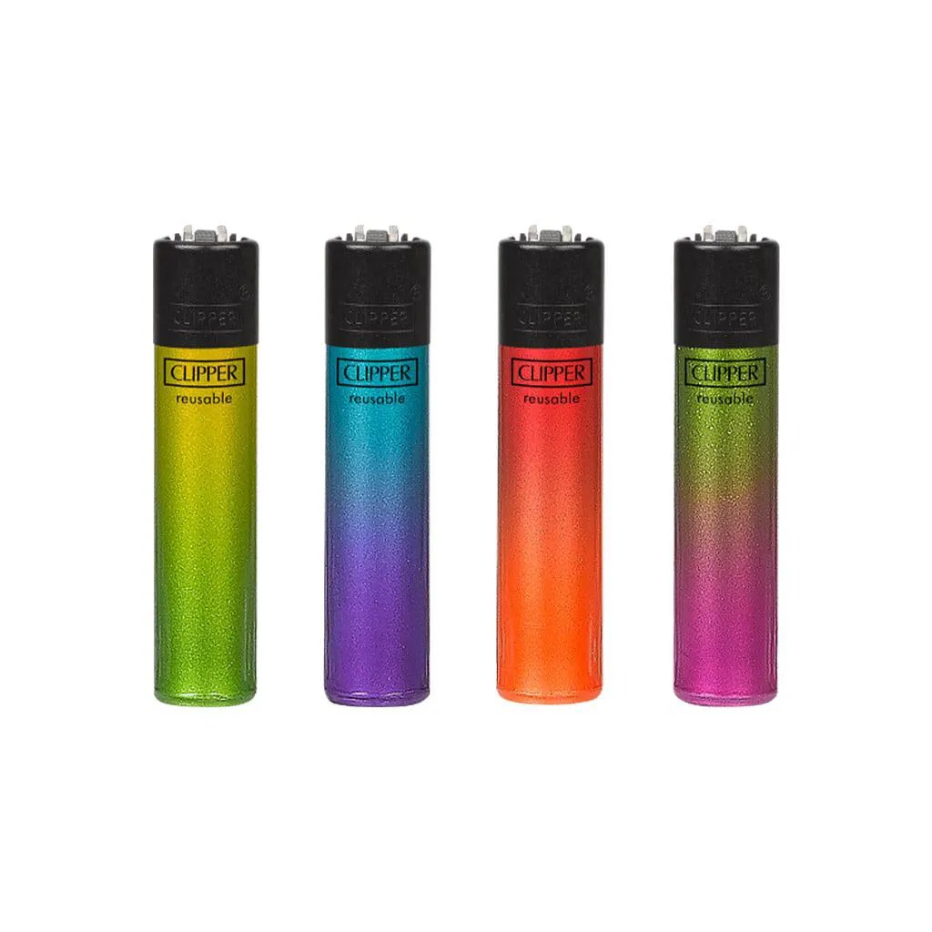 Clipper Flint lighters 4-pack in assorted crystal gradient colors