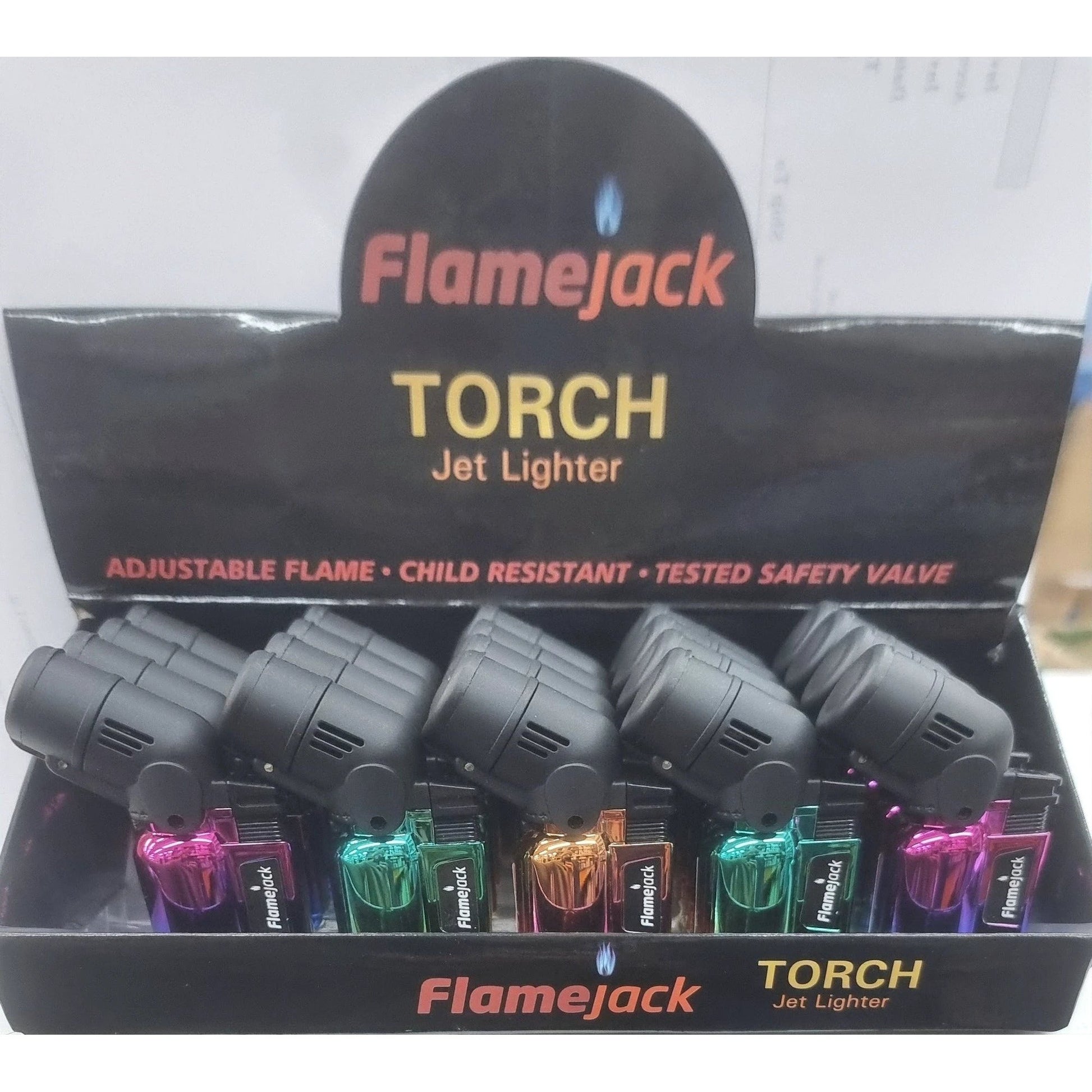 FLAMEJACK ANGLED TORCH ELECTRONICS TWIN JET FLAME LIGHTER X 20 by Flamejack