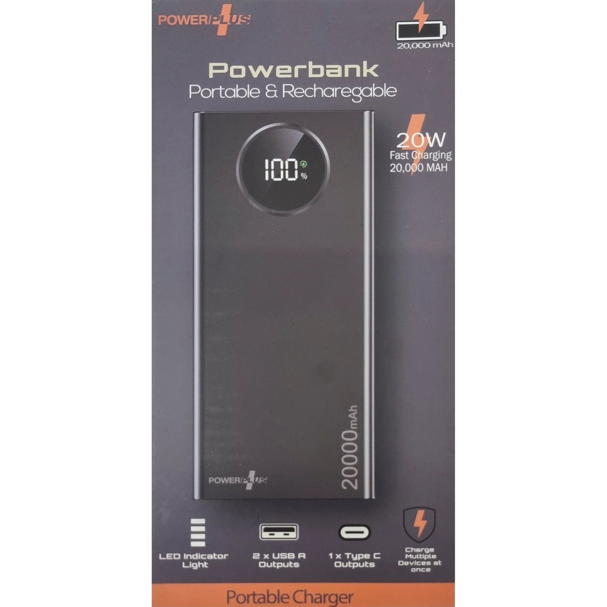 PowerPlus Portable & Rechargeable Power bank 20,000mah. by My Store