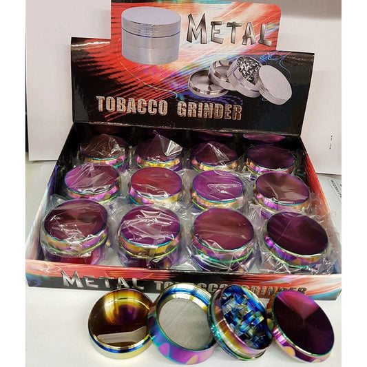 4 Part 50mm Metal Icy Colour Hand Herb Grinder (1) by Unbranded