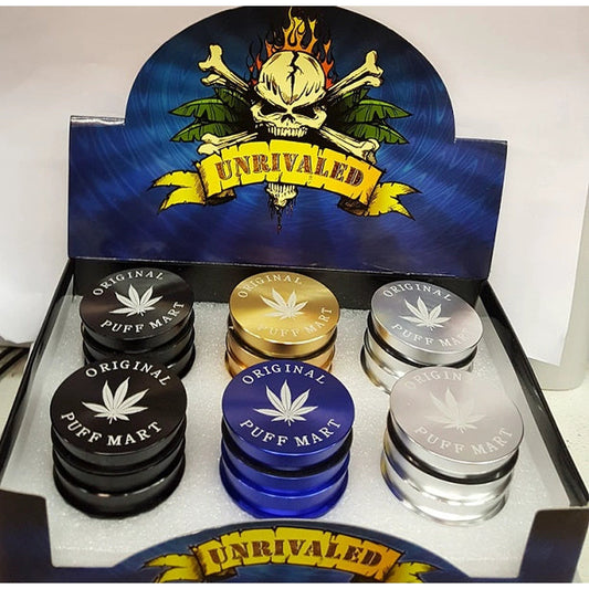 4 Part 80 MM Metal Leaf Herb Grinder assorted colours. by Unbranded
