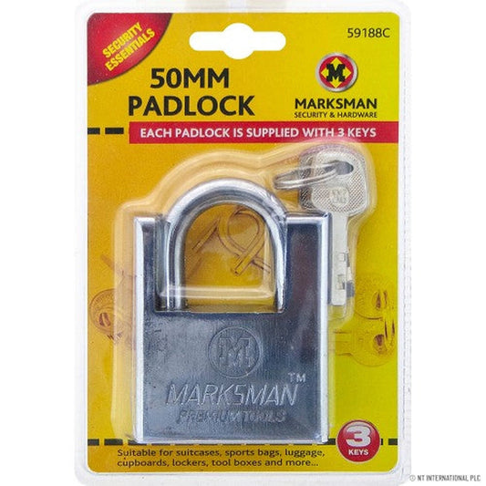 50mm Shackle Protected Pad-Lock (3 Keys) by Marksman