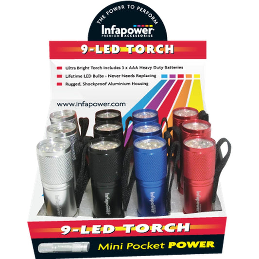 9 LED Pocket Flash Light TorchX12 by Power Plus
