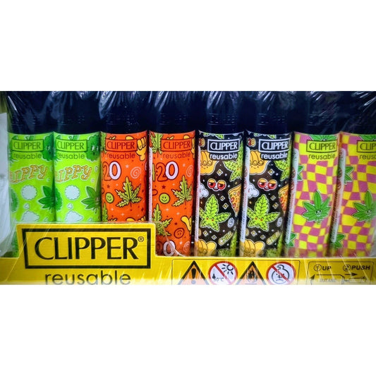 Clipper Flint Assorted Weed Pattern Lighter 48 by Clipper