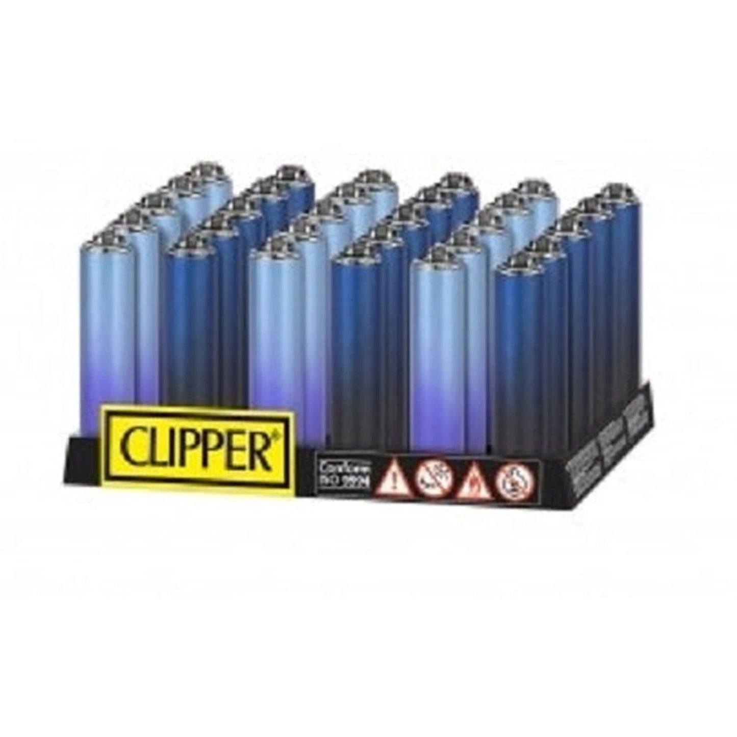 CLIPPER METAL MICRO COVERS BLUE GRADIENT FLINT LIGHTERS X 30 by Clipper