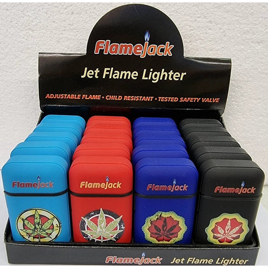 FLAMEJACK LEAF TWIN JET FLAME WINDPROOF LIGHTERS X 20 by Flamejack