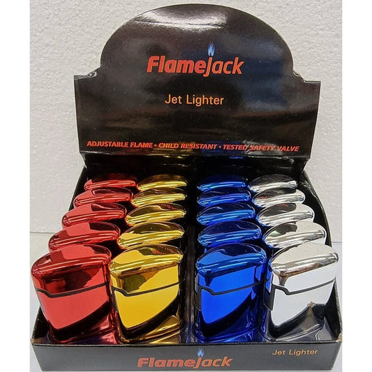 FLAMEJACK METALIC JET FLAME WINDPROOF LIGHTERS X 20 by Flamejack