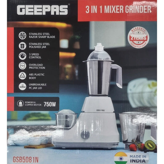 Geepas 3 In 1 Blender 750 Watts GSB5081N by My Store