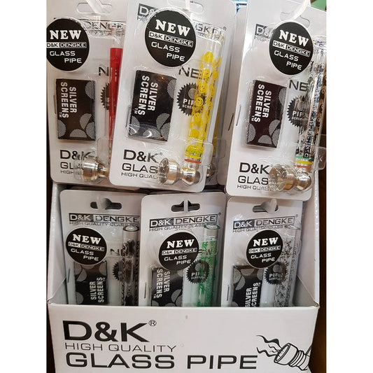 D & K GLASS PIPE WITH 5xSCREEN (1) by D&K Dengke