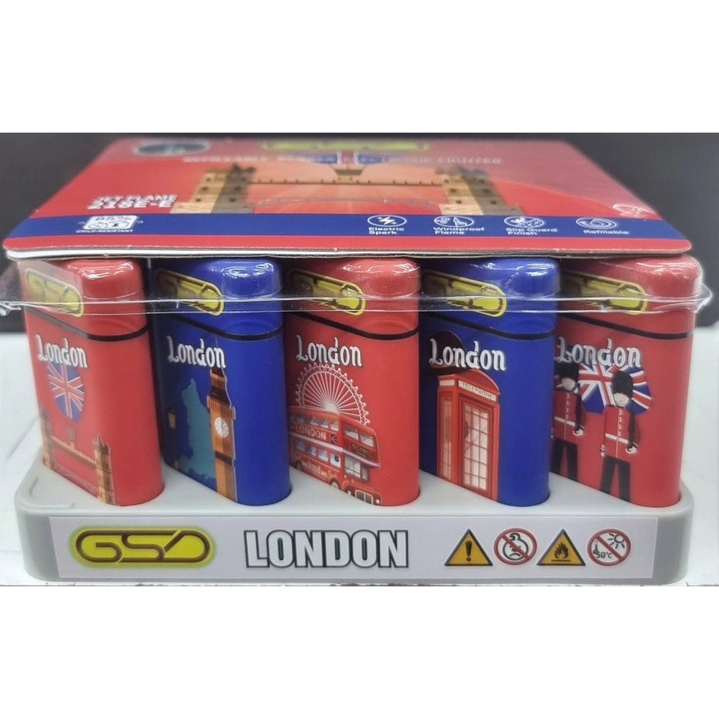 GSD JET FLAME LONDON PRINT LIGHTER X 25 by GSD