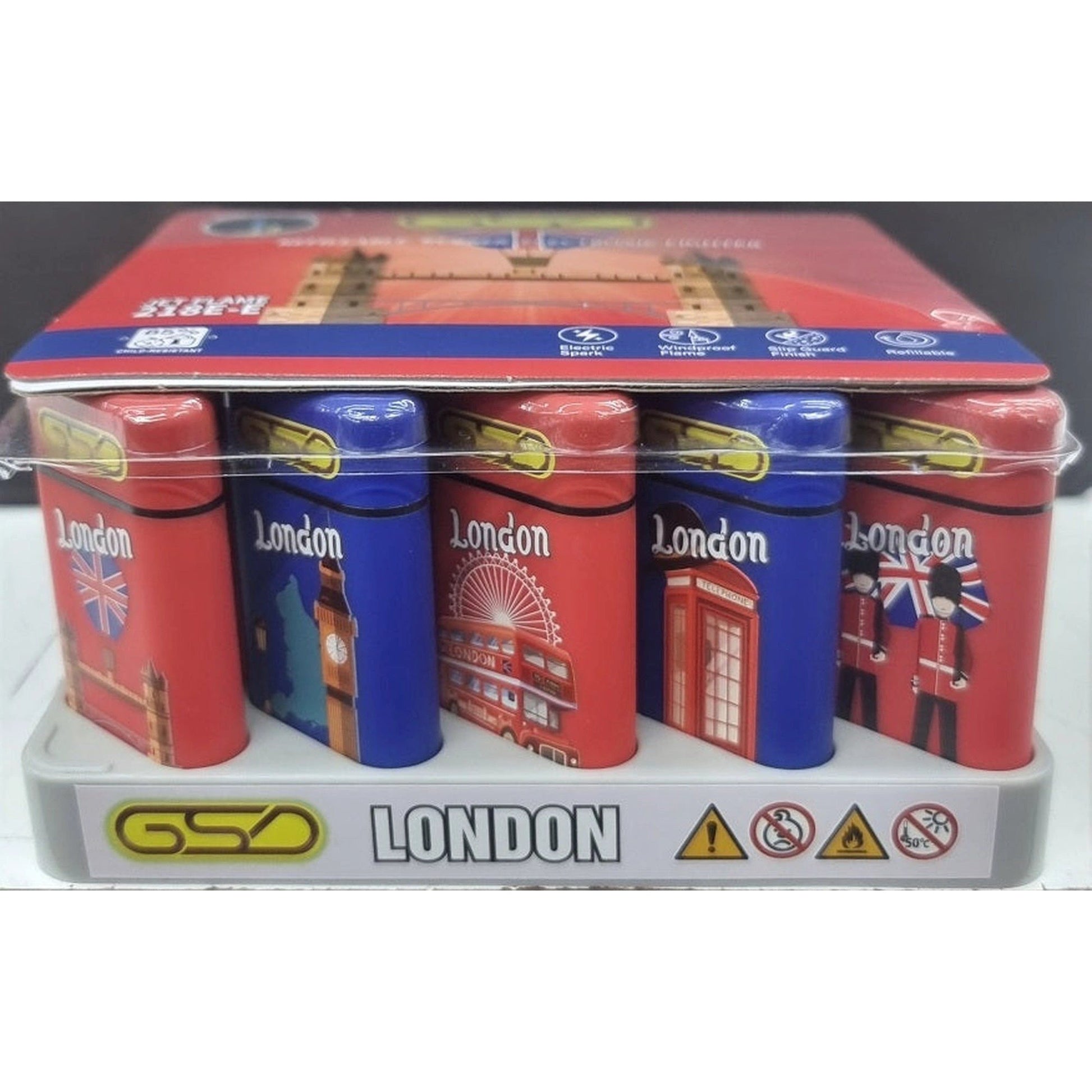 GSD JET FLAME LONDON PRINT LIGHTER X 25 by GSD