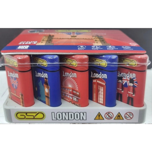 GSD JET FLAME LONDON PRINT LIGHTER X 25 by GSD