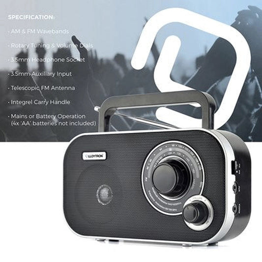 LLoytron Calypso 2 Band AM/FM Portable Radio N2405 by Lloytron