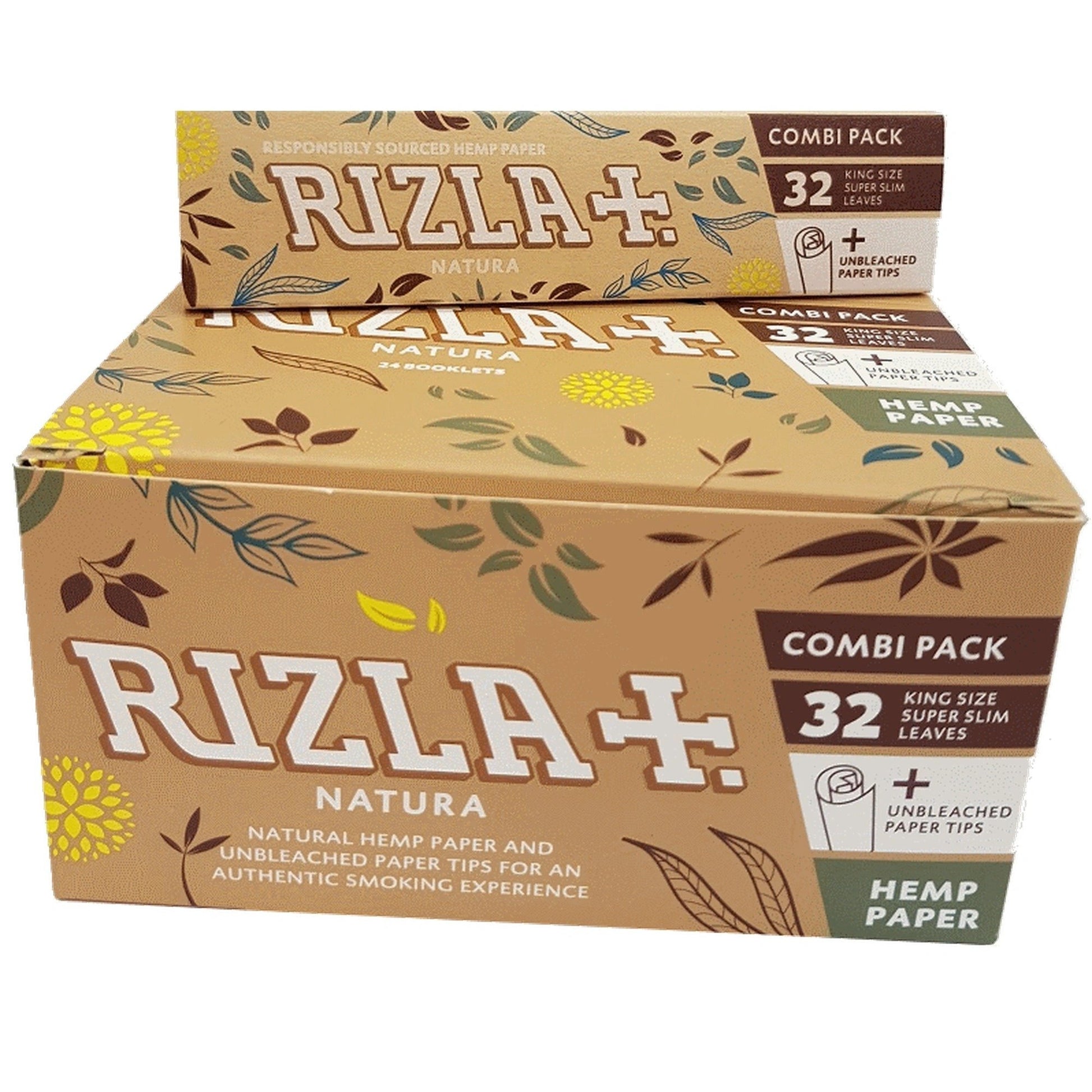 RIZLA COMBI PACK KING SIZE HEMP NATURA PAPER &TIPS (24) by Rizla