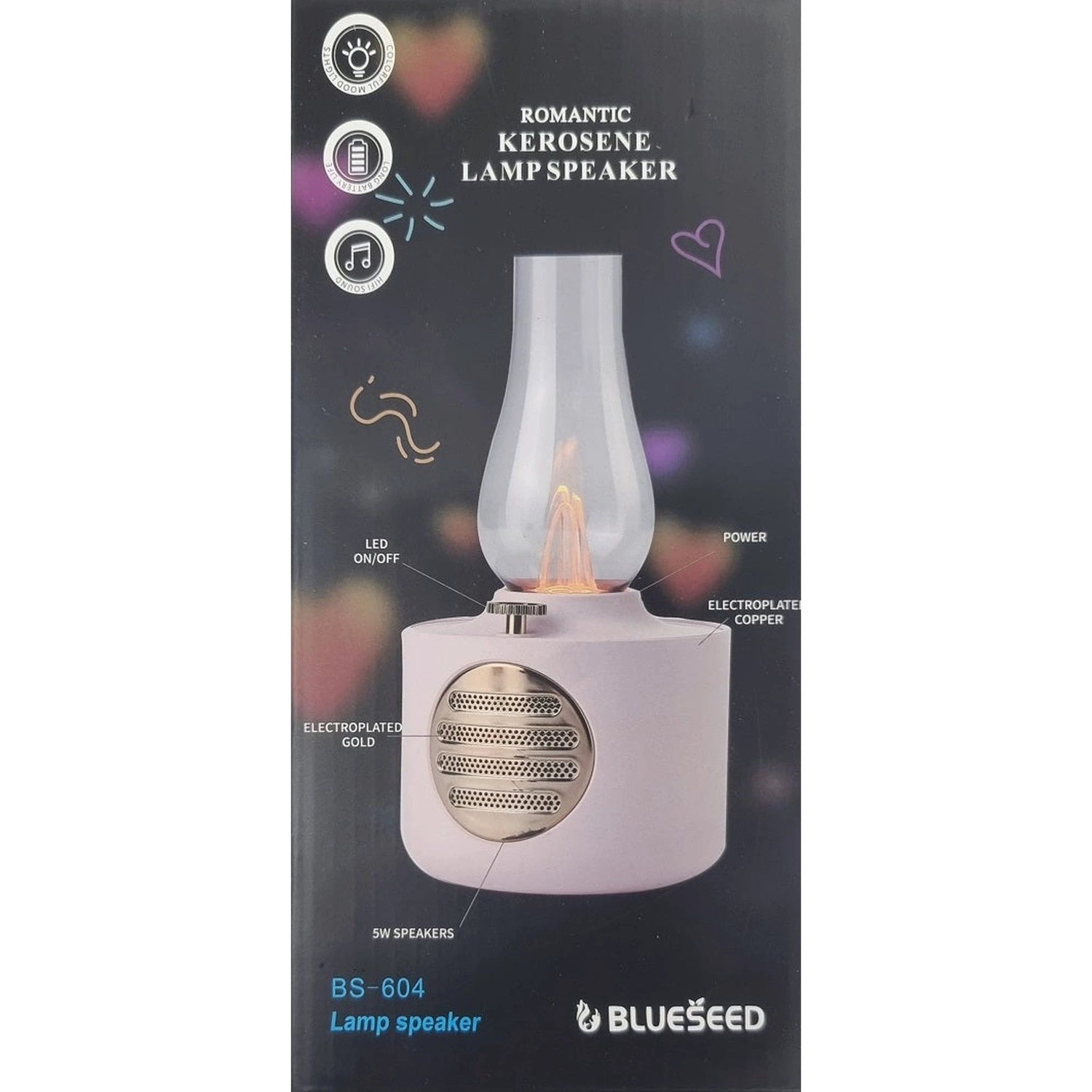Bluetooth Speaker with LED FLAME MOOD Light BC604 by My Store