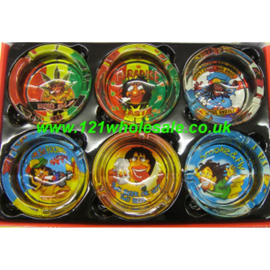 Rasta Man Glass Ashtray (6) by Rasta