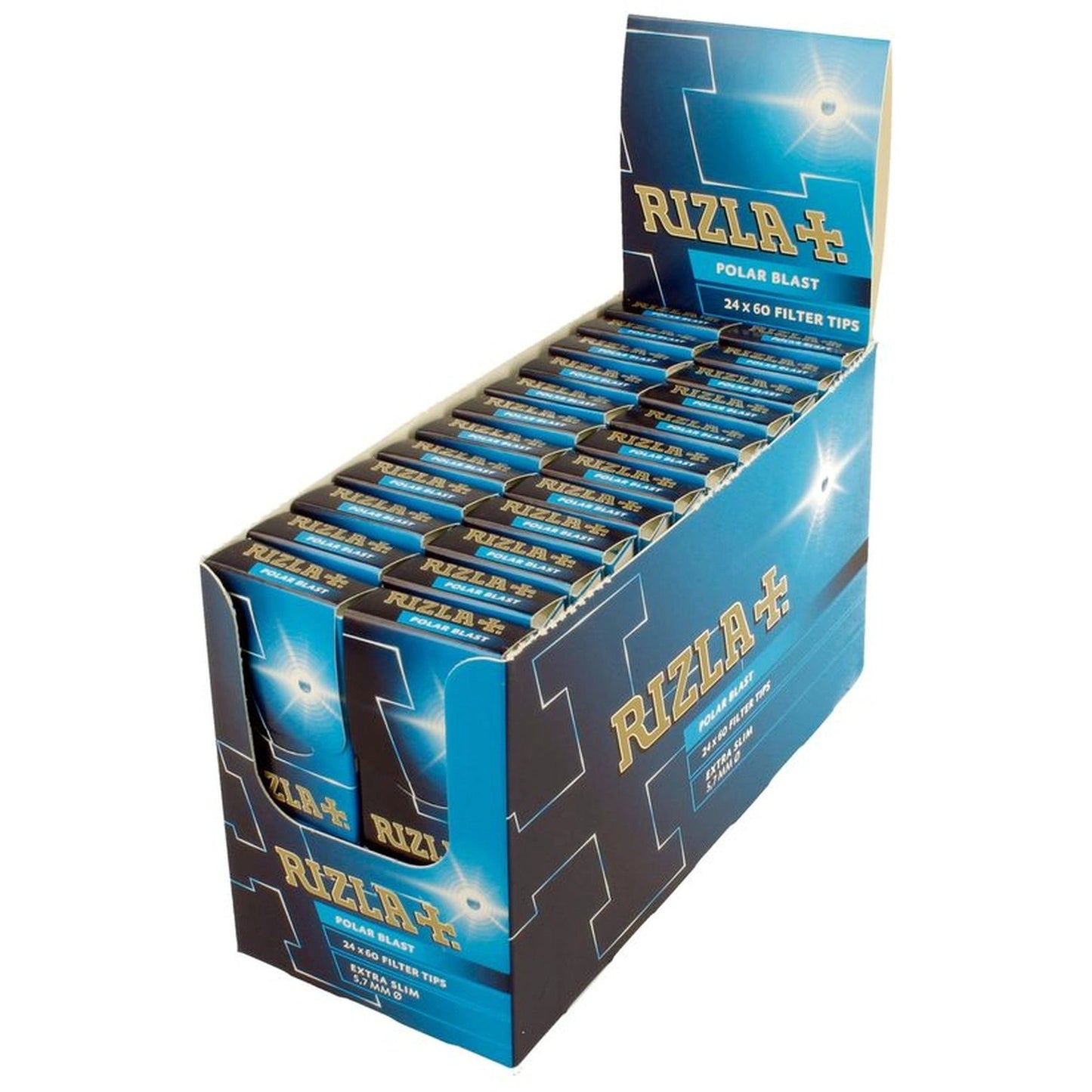 Rizla Polar Blast Extra Slim Tips Box – 24 Pks X 60 Filter Tips by Rizla