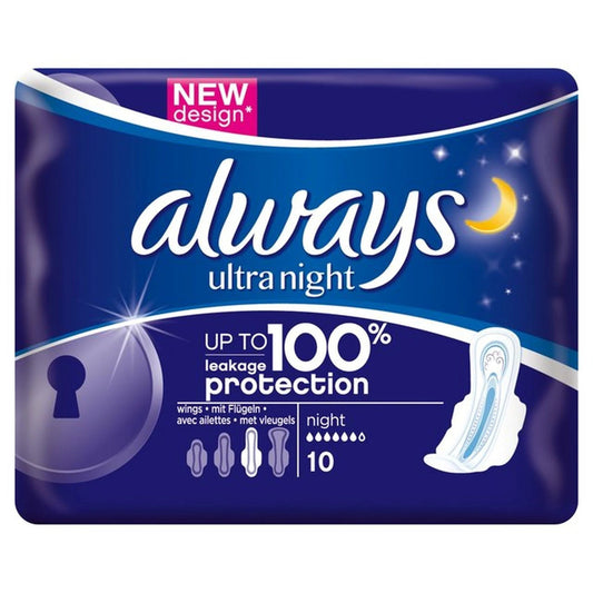 Always Ultra Night Sanitary 8 Pads x 16pks by Always