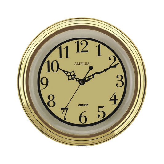 Amplus Wall Clock Gold & Silver Black Dial Round pw031(1) by Amplus