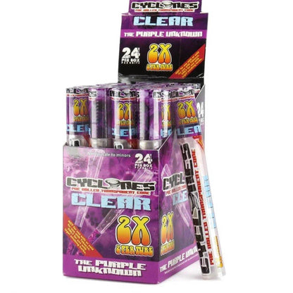 Cyclones Wraps Clear 24-pack in a purple display box