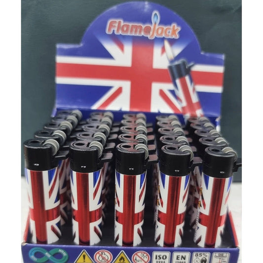 Flamejack Flint Refillable Union Jack Lighter Pack of 25 by Flamejack
