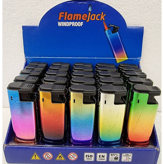 FLAMEJACK WINDPROOF METALLIC ICY LIGHTERS X 25 by Flamejack