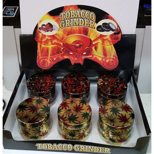 4 Part 60 MM Metal Leaf / Skull Herb Grinder by Unbranded