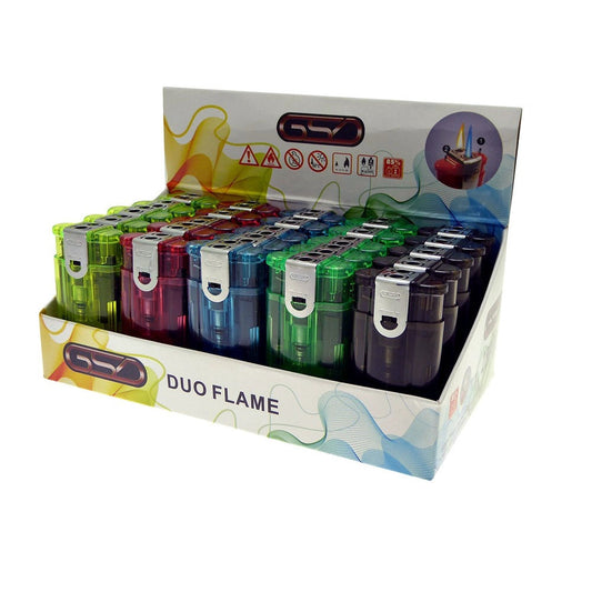 GSD DUO FLAME LIGHTER CLEAR BOX OF 25 by GSD