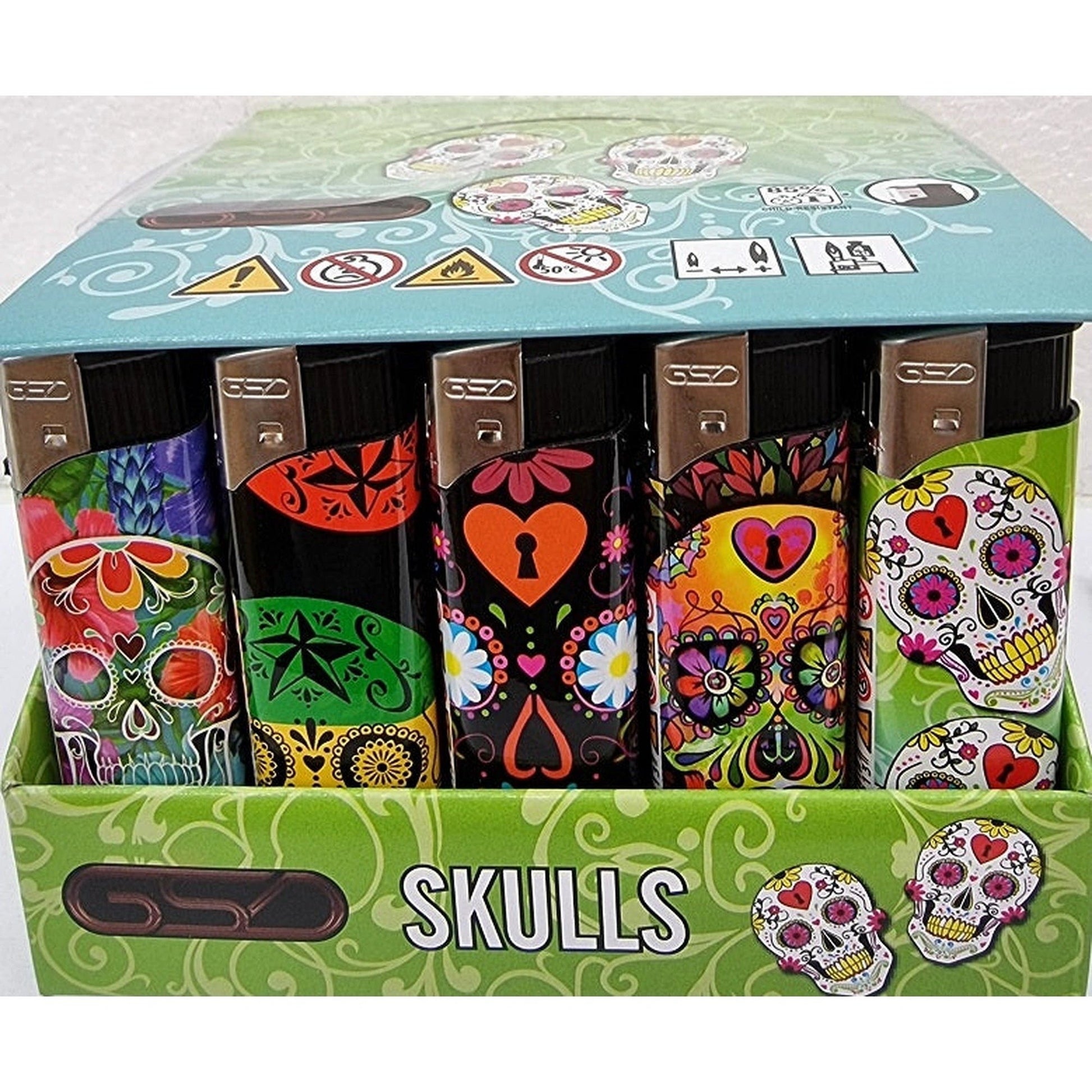 GSD Skulls Printed Electronic Refillable Lighter 50 by GSD