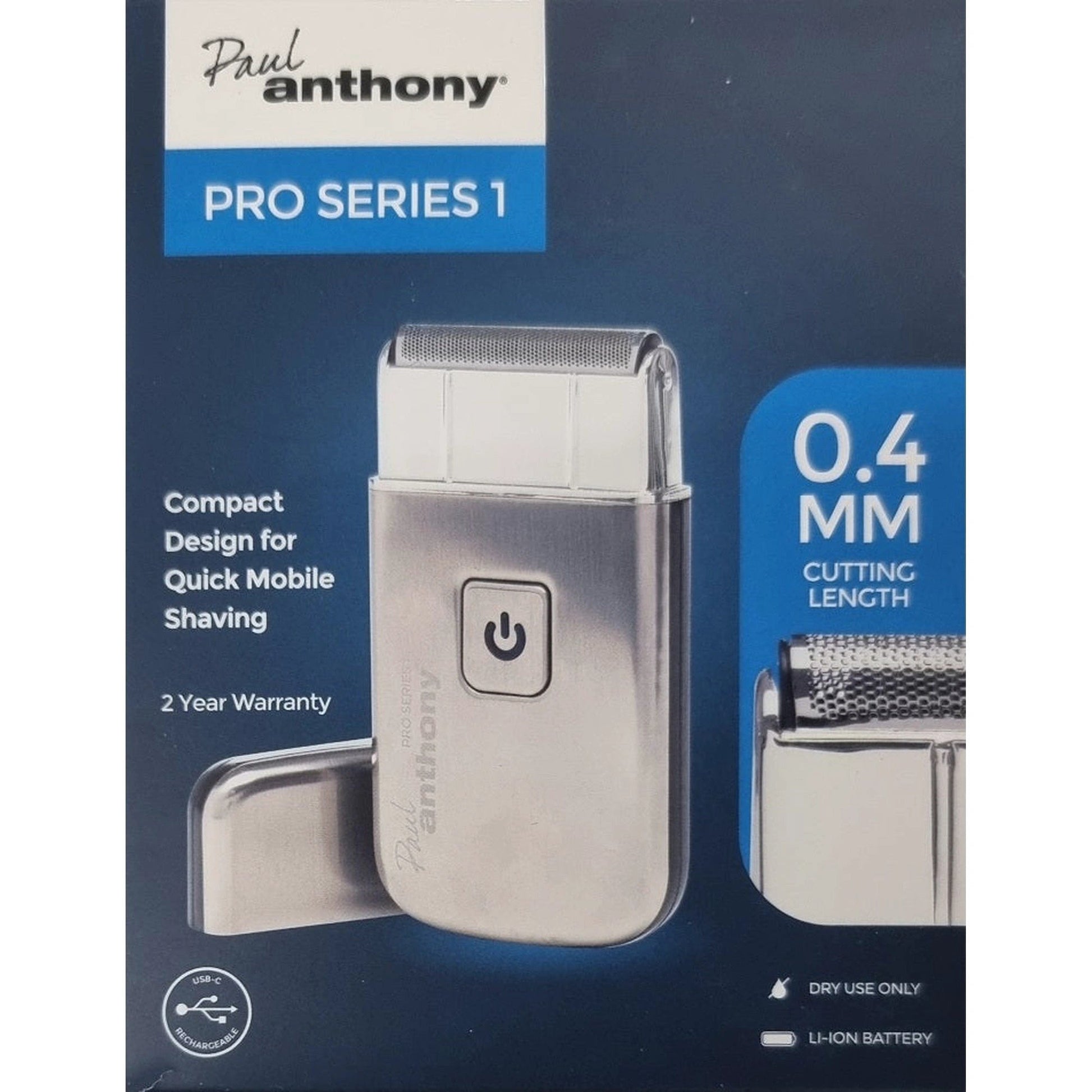 Paul Anthony Pro Series 1 Mens USB Lithium Mobile Foil Shaver by Paul