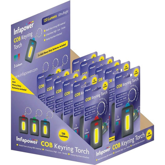 infapower cob keyring light F064 x10 pcs Display Box by Infapower
