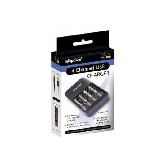 Batteries Charger USB with 4 X AA 1300Mah Batt. by Infapower