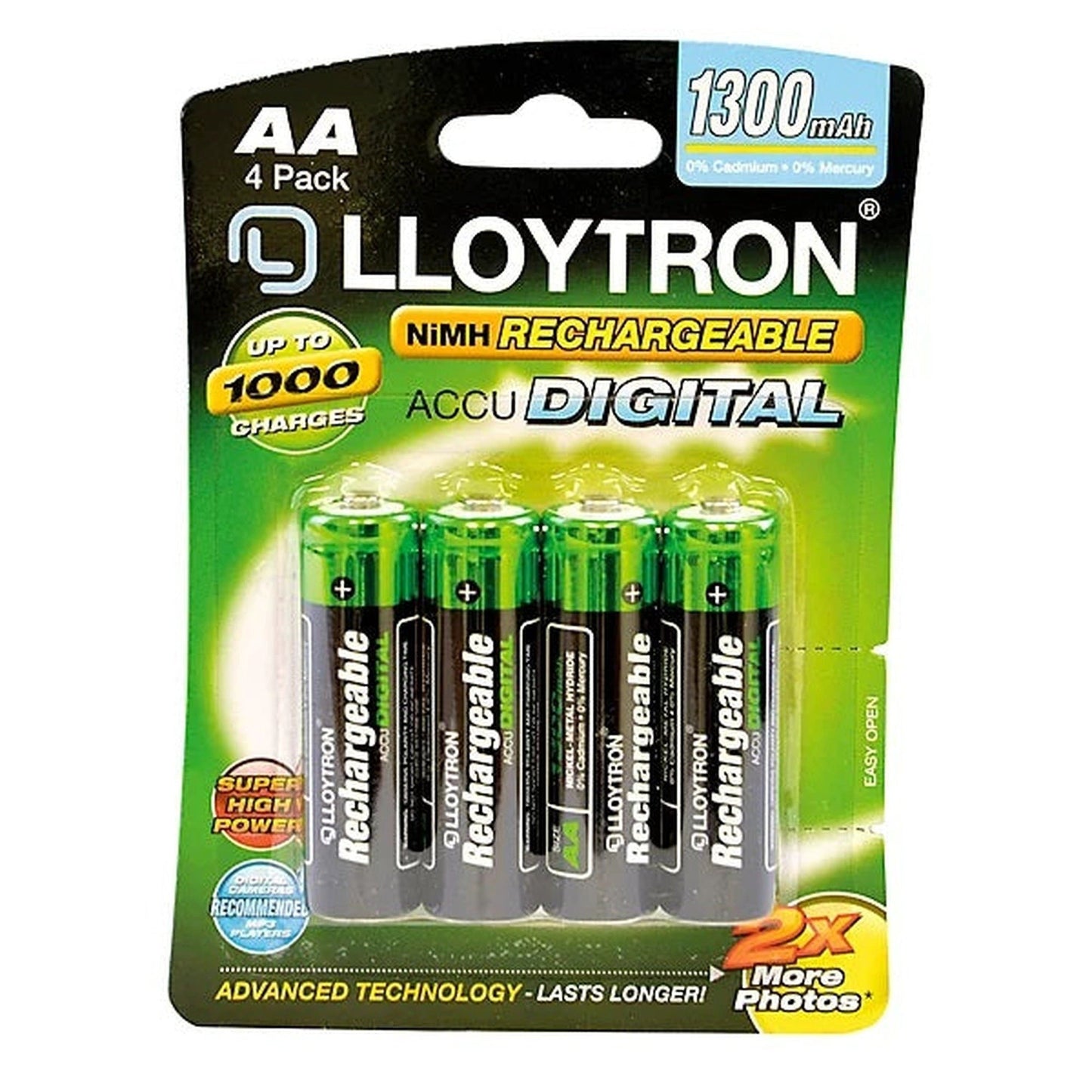 Lloytron 4pk NIMH Accu Power Battery - AA 1300mAh by Lloytron