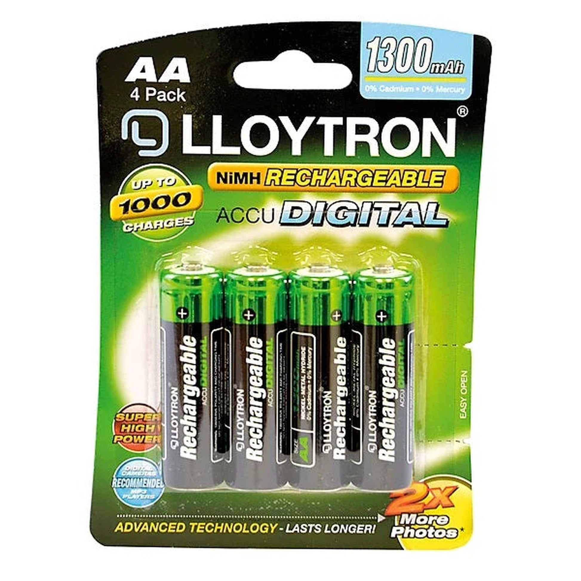 Lloytron 4pk NIMH Accu Power Battery - AA 1300mAh by Lloytron