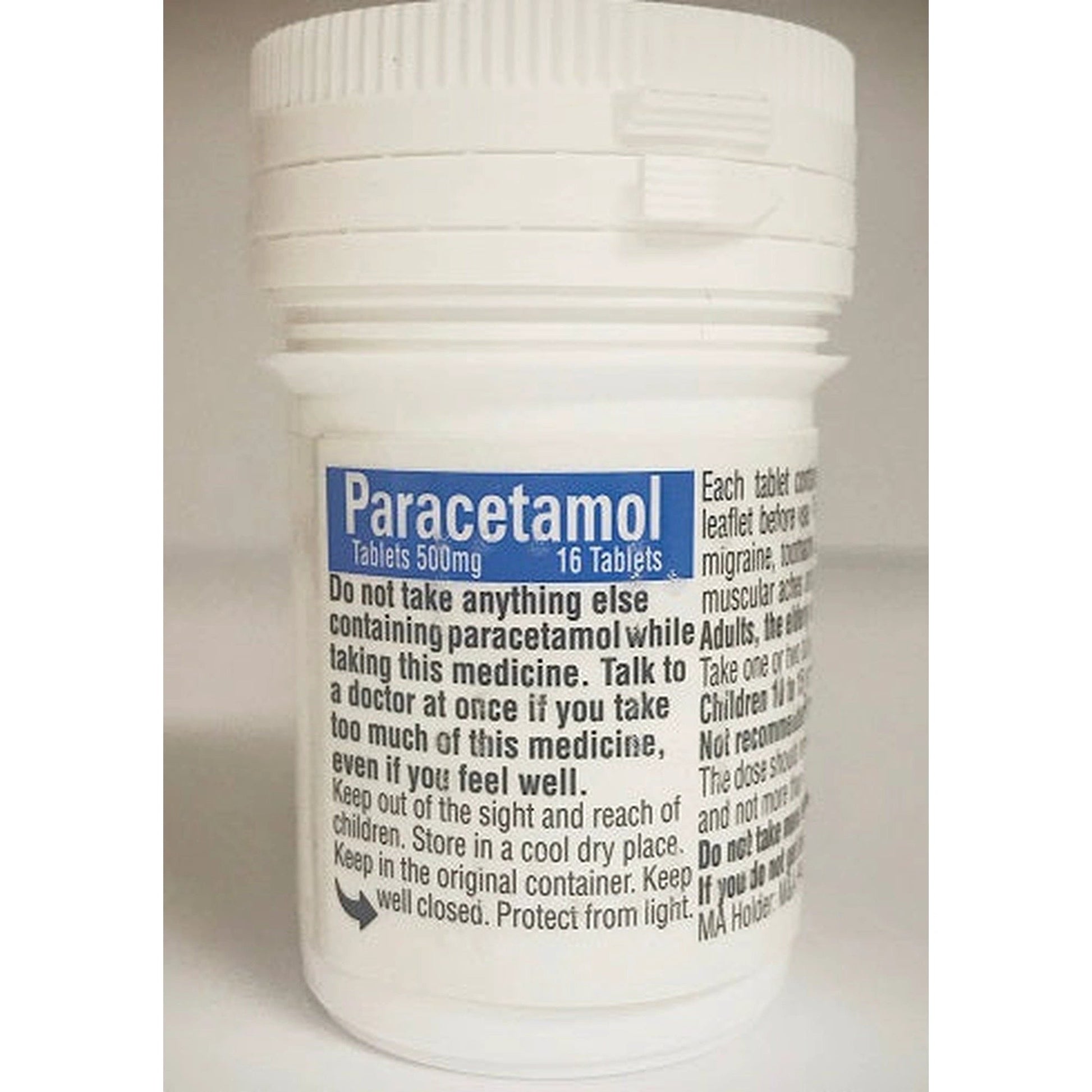 Paracetamol BP 500mg Tablets Tubs (16 Tablets x 12 Packs) by Paracetamol