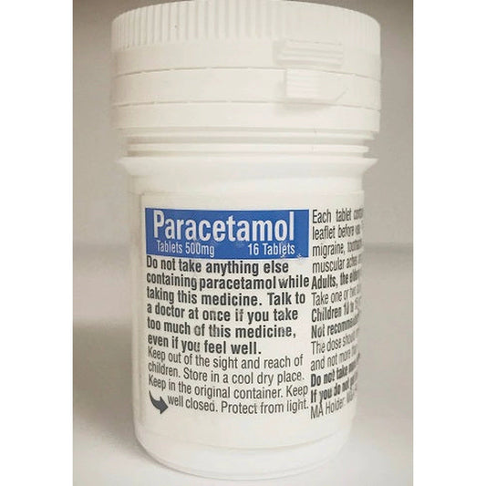 Paracetamol BP 500mg Tablets Tubs (16 Tablets x 12 Packs) by Paracetamol